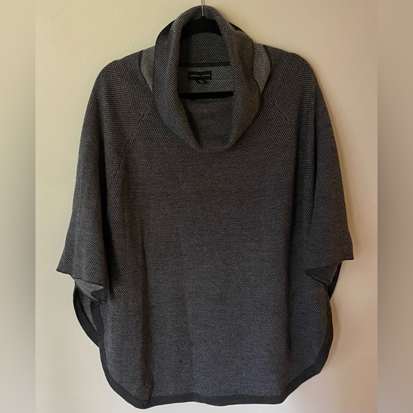 Adrienne Vittadini Sweaters - Adrienne Vittadini Merino Wool Blend Turtleneck Poncho Sweater Gray Size M/L